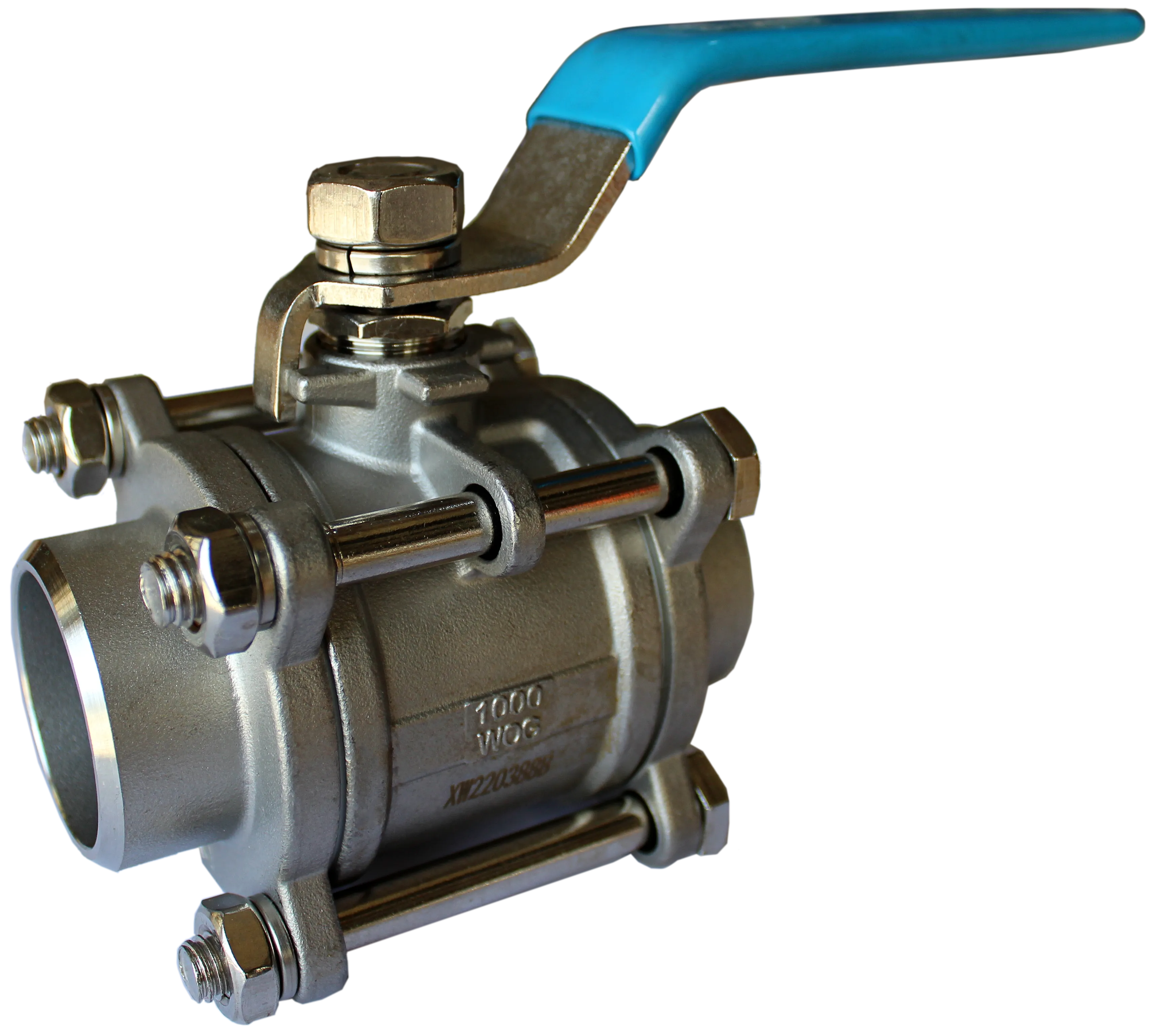   Кран шаровой из 3-х частей AISI 304  с/с  ISO  1/2''  DN 15  (21,3 мм)